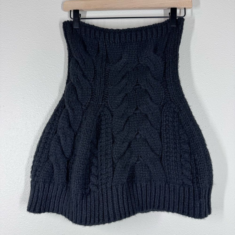 NWT Free People Over The Head Snood Black Cable Knit Women’s One Size